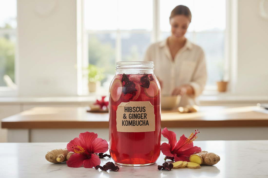 Hibiscus Ginger Kombucha for Gut Health — A Recipe for Your Vaginal Microbiome